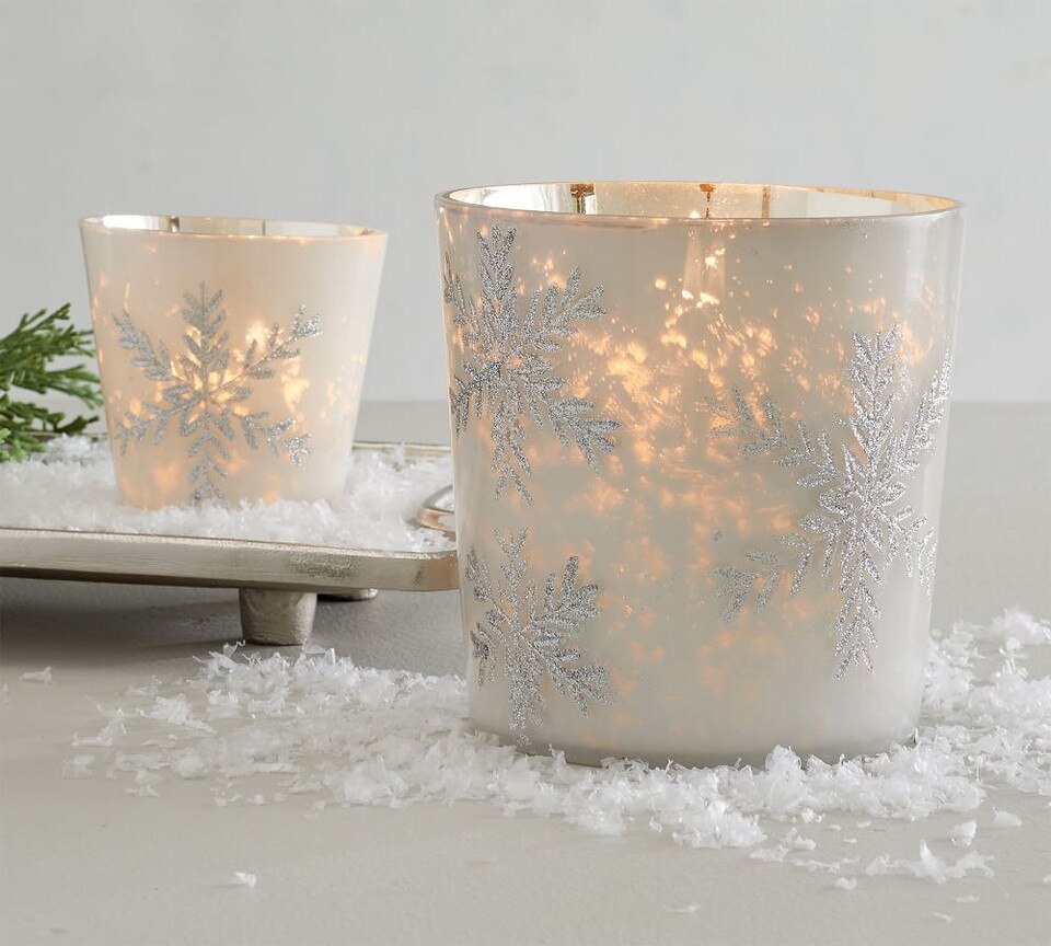 Glitter Snowflake Votive Candle Holders Pottery Barn Australia